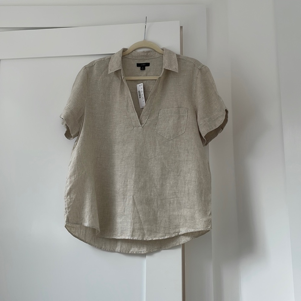 Tan linen top